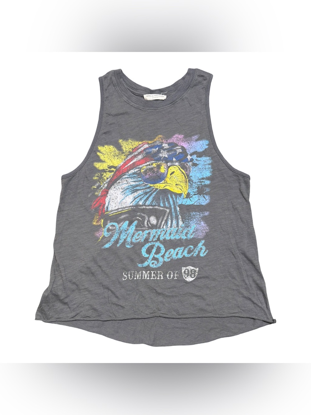 Spell • Mermaid Beach Eagle Cut Off Tank Top S